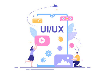 Ui ux programmer flat design for business vector