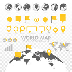 World Map with Infographic Elements vector image