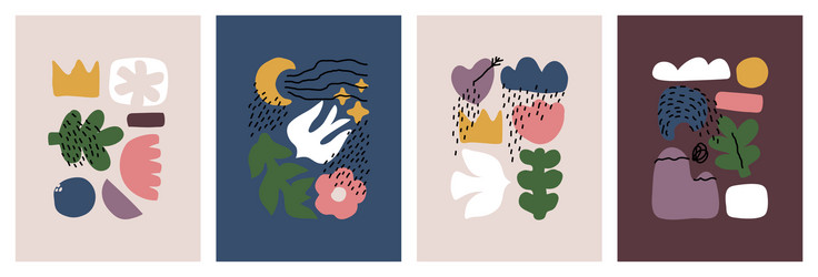abstract hand drawn doodle objects and shapes set vector image