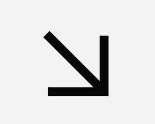 bottom right arrow point icon corner path pointing vector image
