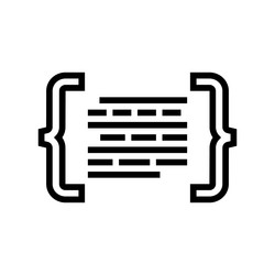 code brackets with letters nlp line icon vector image