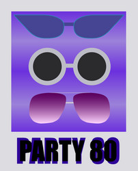 Eighties party poster with glasses vector