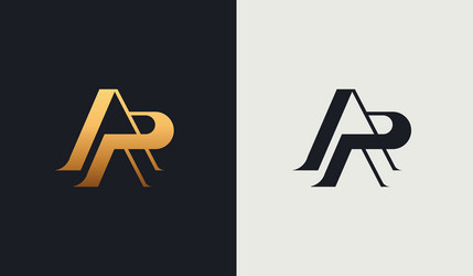 Initial letter ar monogram wedding logo Royalty Free Vector