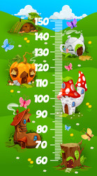 kids height chart ruler village of gnome houses vector