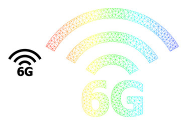 Spectrum mesh gradient 6g radio source icon vector