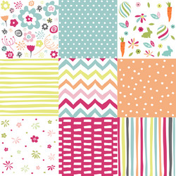 Spring Easter Patterns - Seamless Backgrounds vector image