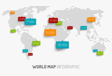 world map with pointer marks vector image