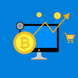 blockchain scheme mining crypto currency server vector image