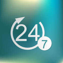 character 24 7 open hours a day and days vector image
