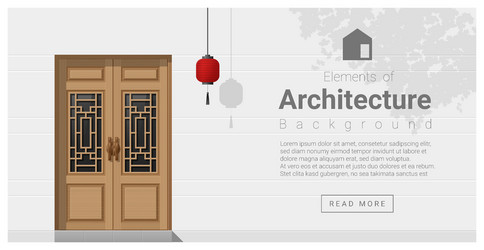 elements of architecture front door background 5 vector image