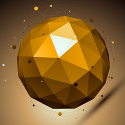 gold abstract spherical object with lines mesh vector image