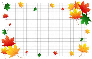 Mesh notebook sheet with autumn maple leaves vector