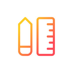 stationery pixel perfect gradient linear ui icon vector image