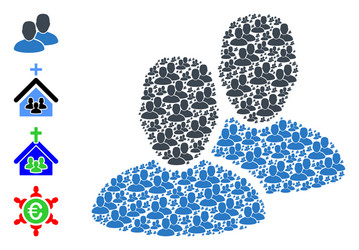 users recursive mosaic self icons vector image