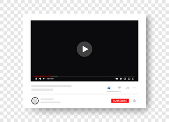 video player interface with subscribe elements vector image