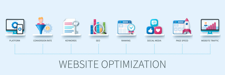 website optimization infographic in 3d style vector image