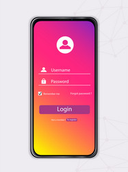 Authorization phone display vector