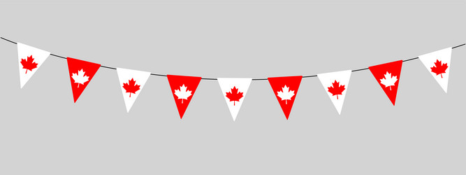 Canada day flag of bunting garland vector