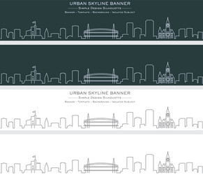 cardiff single line skyline profile banner vector