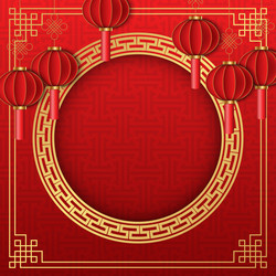 Chinese background decorative classic festive red vector