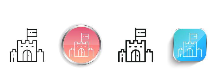 citadel icon thin linear regular and button style vector image