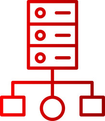 cluster computing line gradient icon vector image