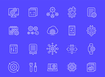 development operation and hardware icons vector