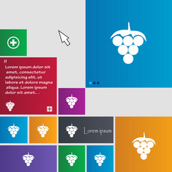 grapes icon sign buttons modern interface website vector image