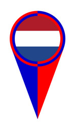 netherlands map pointer location flag vector