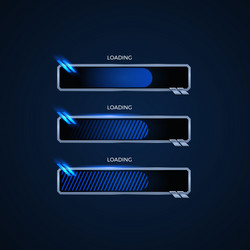 progress and loading bar with lighting blue color vector