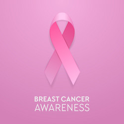 realistic pink ribbon closeup on background Vector Image