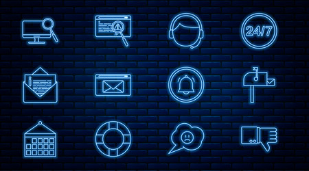 set line dislike open mail box man with headset vector image
