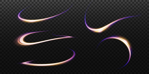 set of abstract light lines movement and speed vector image