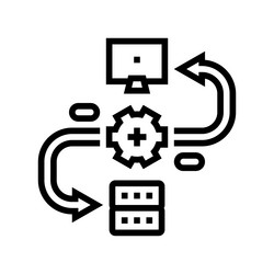 api connection big data line icon vector image