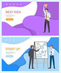 best idea web page start up programming people vector image
