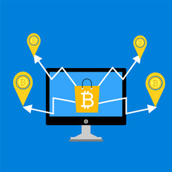 blockchain scheme mining crypto currency server vector image