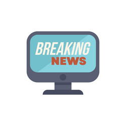 desktop computer displaying breaking news vector image