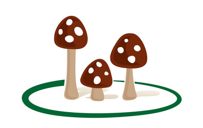 Forest mushroom symbol vector