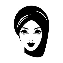 woman in hijab head silhouette face and hair vector