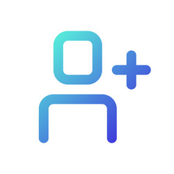 add user pixel perfect gradient linear ui icon vector image