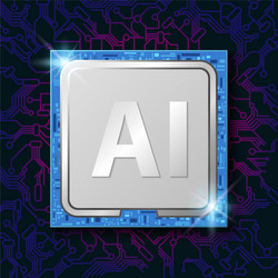 Artificial intelligence ai on cpu chip vector