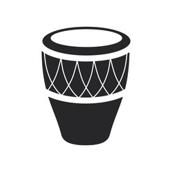 Black filled conga drum djembe musical percussion vector