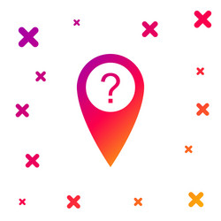 Color map pointer with question symbol icon vector