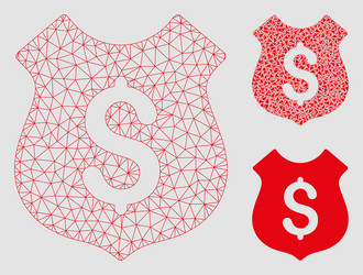 dollar shield mesh 2d model and triangle vector image