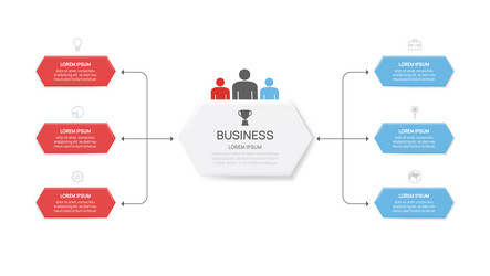 elements of graph infographic template with label vector image