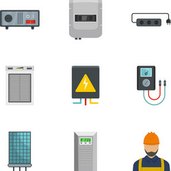 home electrician icons set cartoon style vector