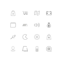 Interface linear thin icons set outlined simple vector