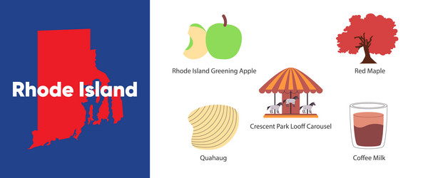 Rhode island states symbol object green apple vector