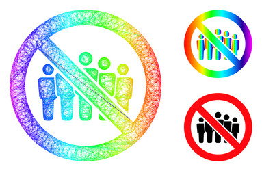 spectral net mesh gradient forbidden people crowd vector image