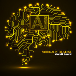 abstract technological brain with artificial vector image